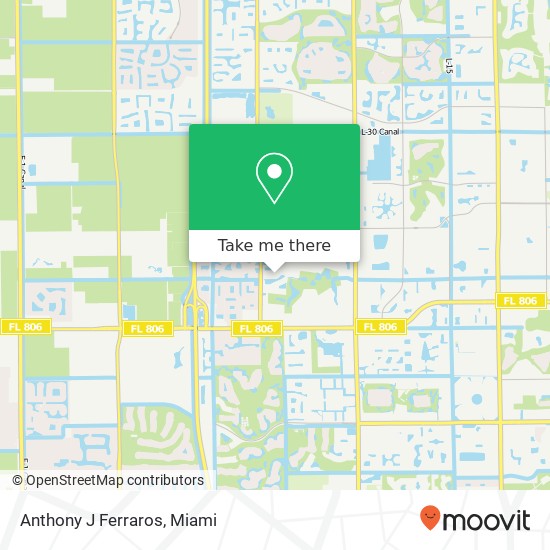 Mapa de Anthony J Ferraros, 7320 Amberly Ln Delray Beach, FL 33446