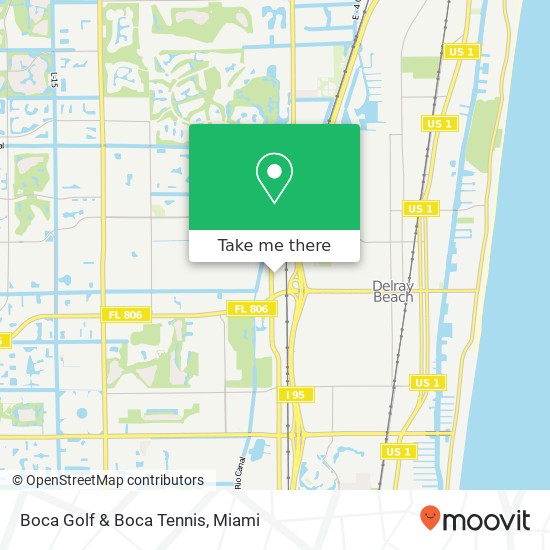 Mapa de Boca Golf & Boca Tennis, 125 N Congress Ave Delray Beach, FL 33445