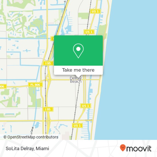 Mapa de SoLita Delray, 25 NE 2nd Ave Delray Beach, FL 33444