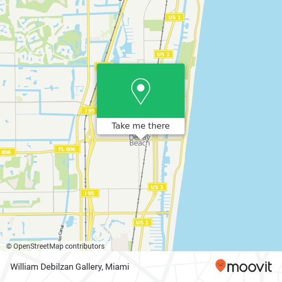 Mapa de William Debilzan Gallery, 38 E Atlantic Ave Delray Beach, FL 33444