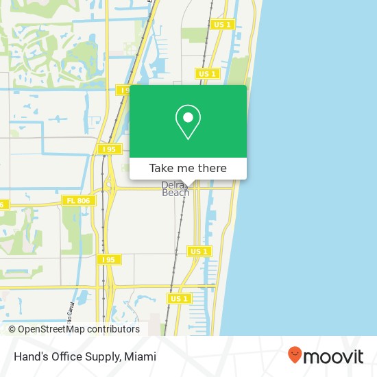 Mapa de Hand's Office Supply, 325 E Atlantic Ave Delray Beach, FL 33483