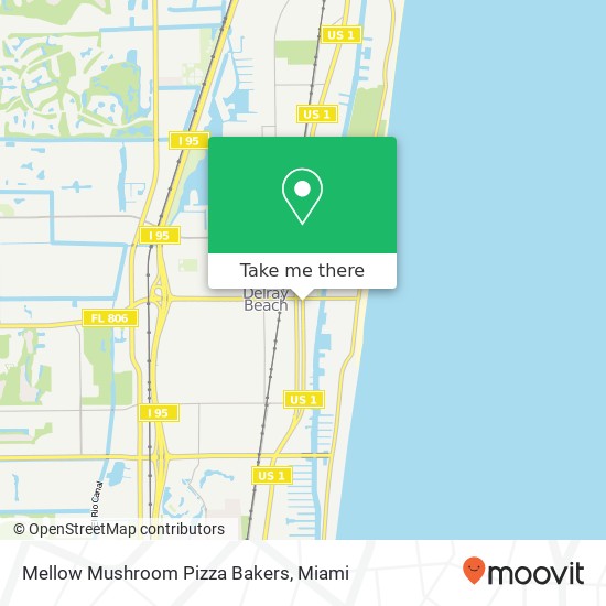 Mapa de Mellow Mushroom Pizza Bakers, 25 SE 6th Ave Delray Beach, FL 33483