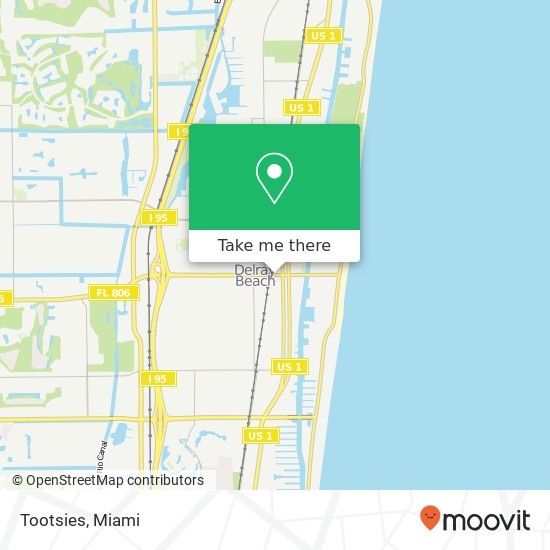 Mapa de Tootsies, 310 E Atlantic Ave Delray Beach, FL 33483