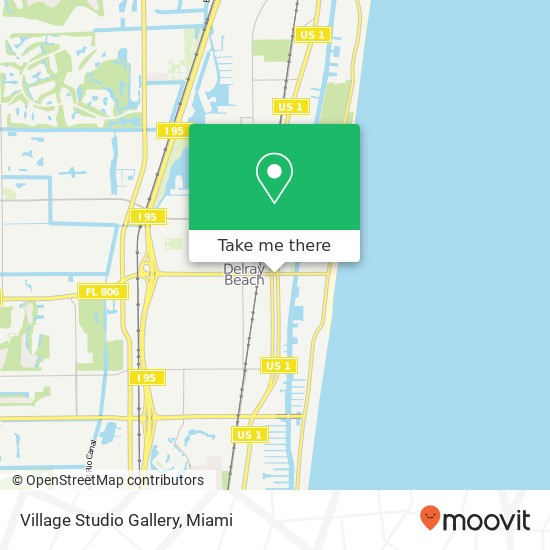 Mapa de Village Studio Gallery, 514 E Atlantic Ave Delray Beach, FL 33483