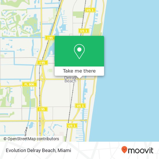 Mapa de Evolution Delray Beach, 518 E Atlantic Ave Delray Beach, FL 33483