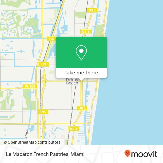 Mapa de Le Macaron French Pastries, 520 E Atlantic Ave Delray Beach, FL 33483