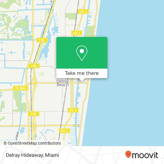 Mapa de Delray Hideaway, 1045 E Atlantic Ave Delray Beach, FL 33483