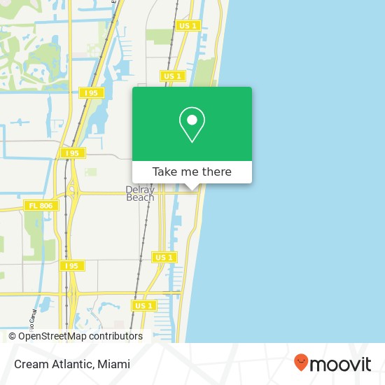 Mapa de Cream Atlantic, 1163 E Atlantic Ave Delray Beach, FL 33483