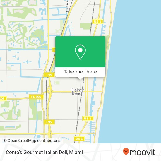 Mapa de Conte's Gourmet Italian Deli, 311 NE 2nd Ave Delray Beach, FL 33444
