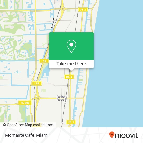 Mapa de Momaste Cafe, 1201 N Federal Hwy Delray Beach, FL 33483