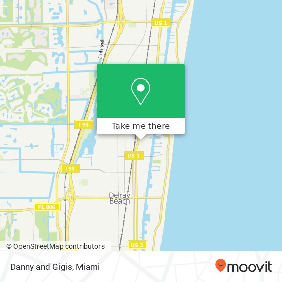 Mapa de Danny and Gigis, 712 S Lake Ave Delray Beach, FL 33483