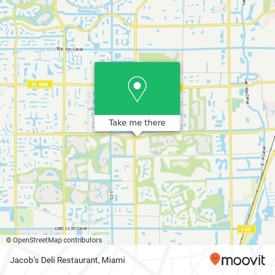Mapa de Jacob's Deli Restaurant, 3861 W Woolbright Rd Golf, FL 33436