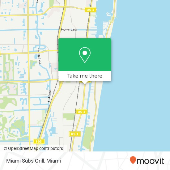 Mapa de Miami Subs Grill, 1920 S Federal Hwy Boynton Beach, FL 33435