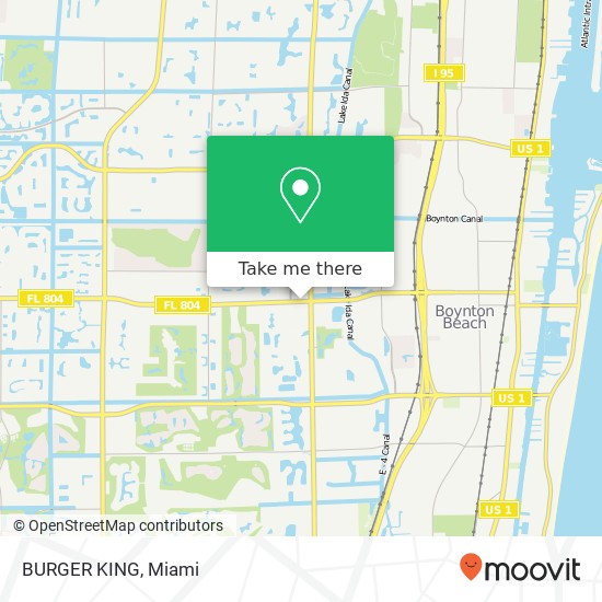 Mapa de BURGER KING, 1521 W Boynton Beach Blvd Boynton Beach, FL 33436