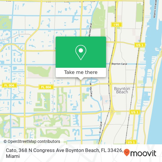 Mapa de Cato, 368 N Congress Ave Boynton Beach, FL 33426