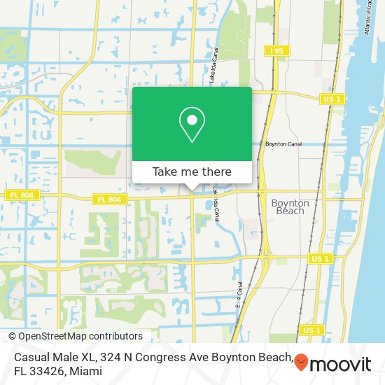 Mapa de Casual Male XL, 324 N Congress Ave Boynton Beach, FL 33426