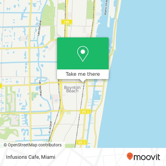 Mapa de Infusions Cafe, 410 E Boynton Beach Blvd Boynton Beach, FL 33435