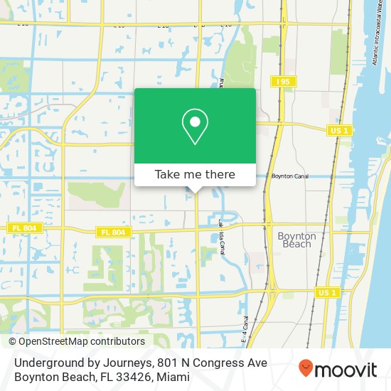 Mapa de Underground by Journeys, 801 N Congress Ave Boynton Beach, FL 33426