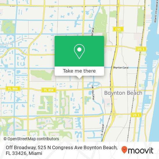 Mapa de Off Broadway, 525 N Congress Ave Boynton Beach, FL 33426