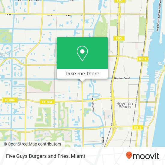 Mapa de Five Guys Burgers and Fries, 1000 N Congress Ave Boynton Beach, FL 33426