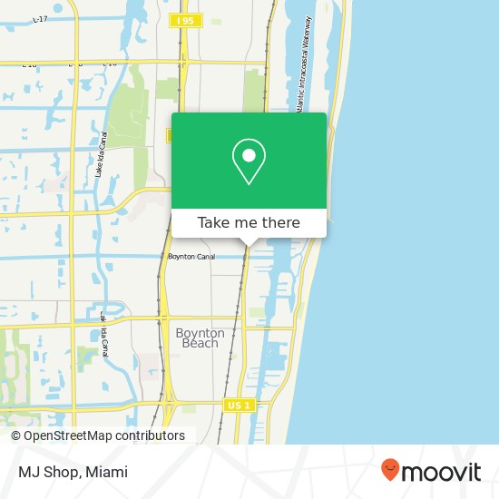 Mapa de MJ Shop, 1550 N Federal Hwy Boynton Beach, FL 33435