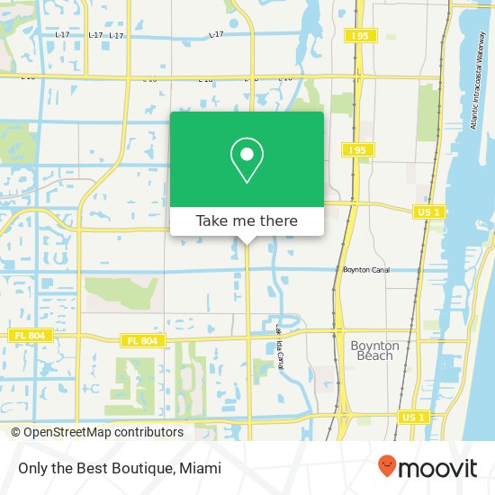 Mapa de Only the Best Boutique, 1780 N Congress Ave Boynton Beach, FL 33426