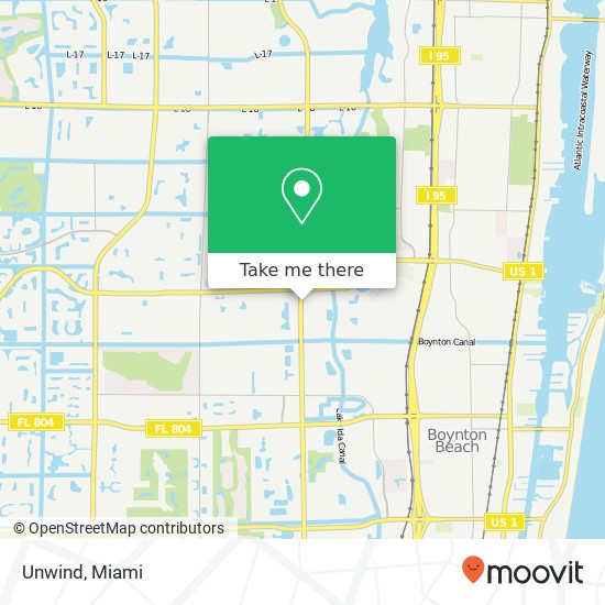 Mapa de Unwind, 1880 N Congress Ave Boynton Beach, FL 33426