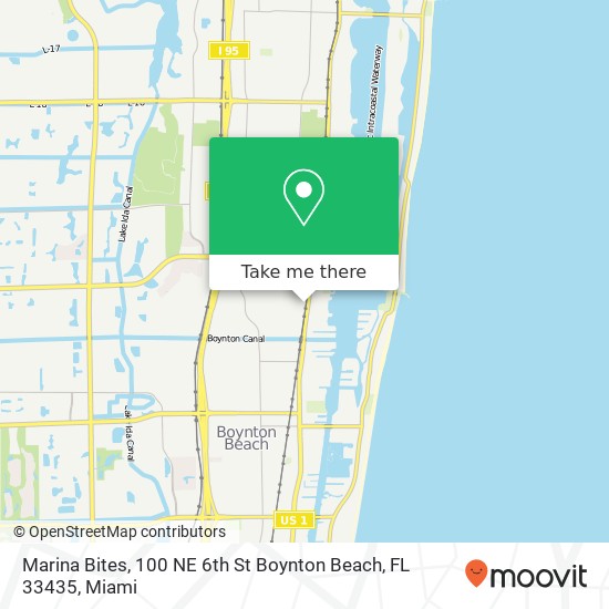 Mapa de Marina Bites, 100 NE 6th St Boynton Beach, FL 33435