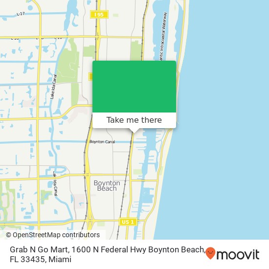 Mapa de Grab N Go Mart, 1600 N Federal Hwy Boynton Beach, FL 33435