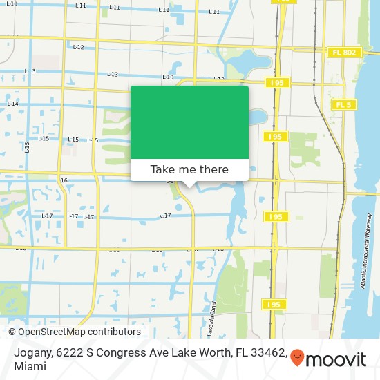 Mapa de Jogany, 6222 S Congress Ave Lake Worth, FL 33462