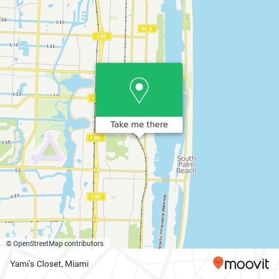 Mapa de Yami's Closet, 1600 S Dixie Hwy Lake Worth, FL 33460