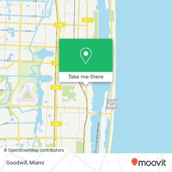 Mapa de Goodwill, 1425 S Federal Hwy Lake Worth, FL 33460