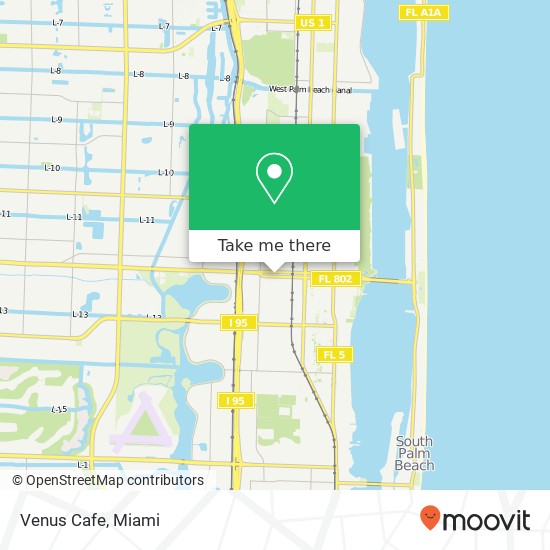 Mapa de Venus Cafe, 1414 Lake Ave Lake Worth, FL 33460