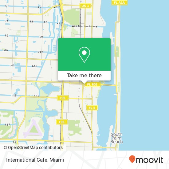 Mapa de International Cafe, 821 Lake Ave Lake Worth, FL 33460