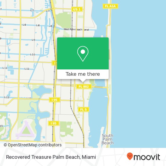 Mapa de Recovered Treasure Palm Beach, 127 N Federal Hwy Lake Worth, FL 33460