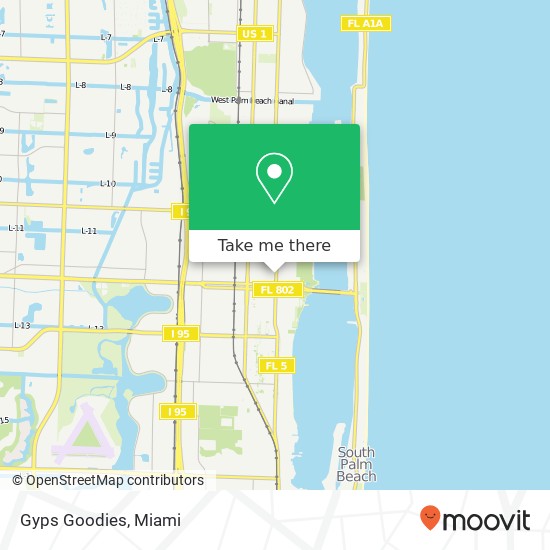 Mapa de Gyps Goodies, 205 N Federal Hwy Lake Worth, FL 33460