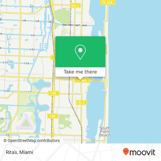 Mapa de Rita's, 409 Lake Ave Lake Worth, FL 33460