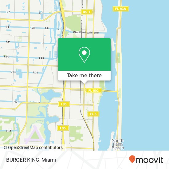 Mapa de BURGER KING, 231 N Dixie Hwy Lake Worth, FL 33460