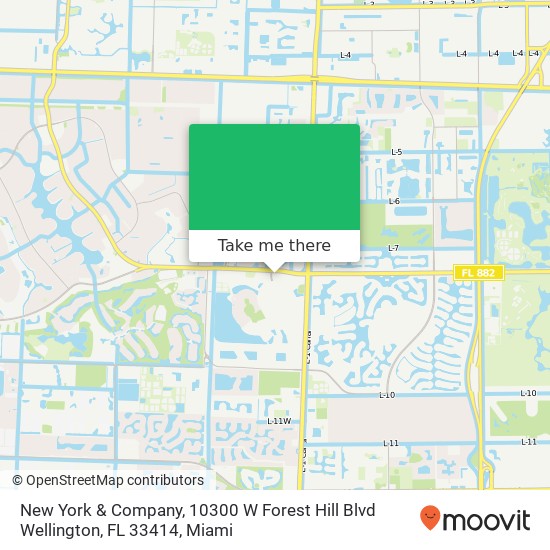 Mapa de New York & Company, 10300 W Forest Hill Blvd Wellington, FL 33414