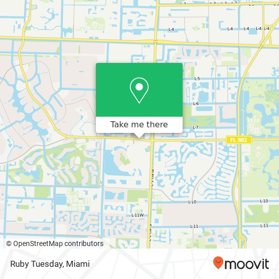 Mapa de Ruby Tuesday, 10300 Forest Hill Blvd Wellington, FL 33414