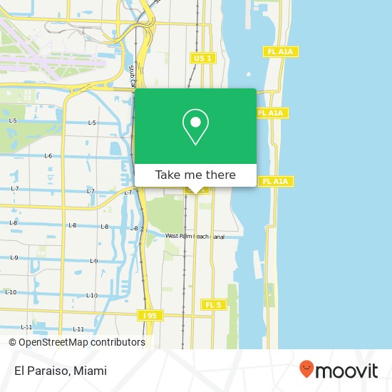 Mapa de El Paraiso, 7011 S Dixie Hwy West Palm Beach, FL 33405
