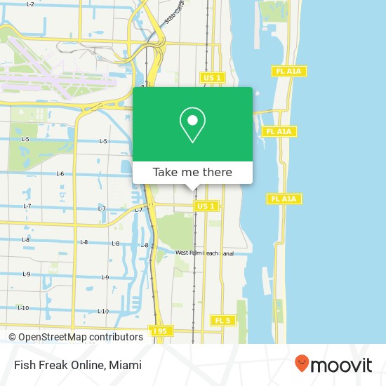 Mapa de Fish Freak Online, 6405 Georgia Ave West Palm Beach, FL 33405