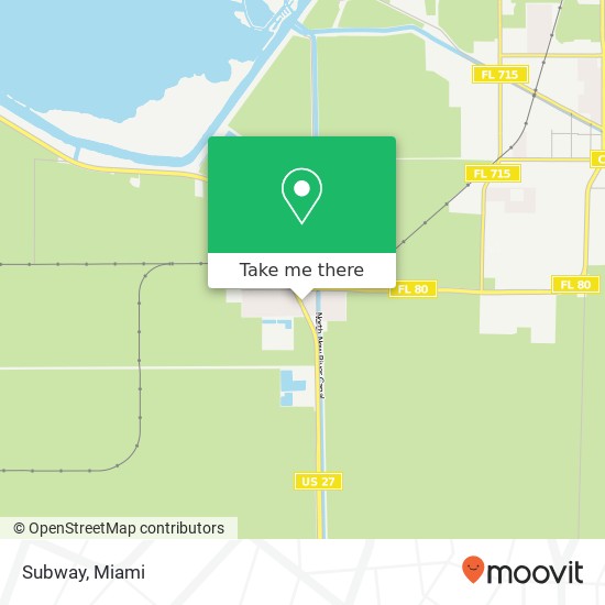 Mapa de Subway, 195 US-27 S South Bay, FL 33493