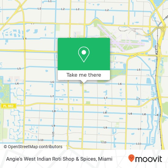 Mapa de Angie's West Indian Roti Shop & Spices, 1026 S Military Trl West Palm Beach, FL 33415
