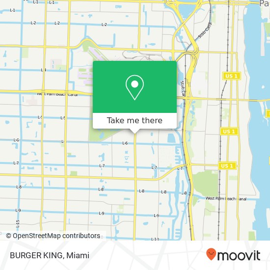 Mapa de BURGER KING, 815 S Congress Ave West Palm Beach, FL 33406
