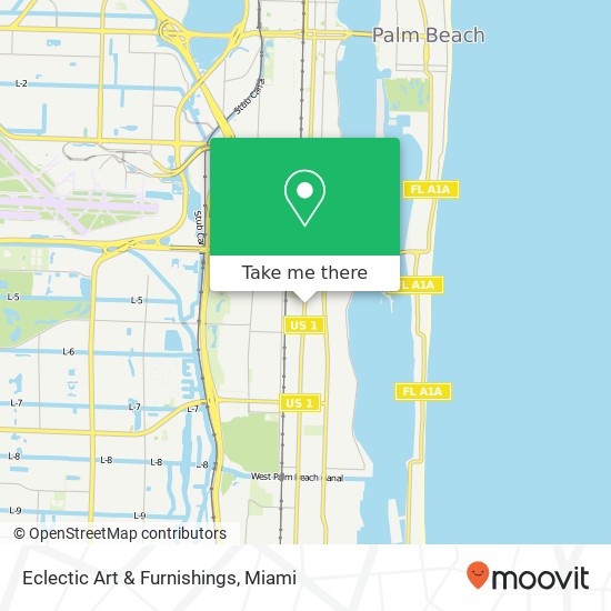 Mapa de Eclectic Art & Furnishings, 4916 S Dixie Hwy West Palm Beach, FL 33405