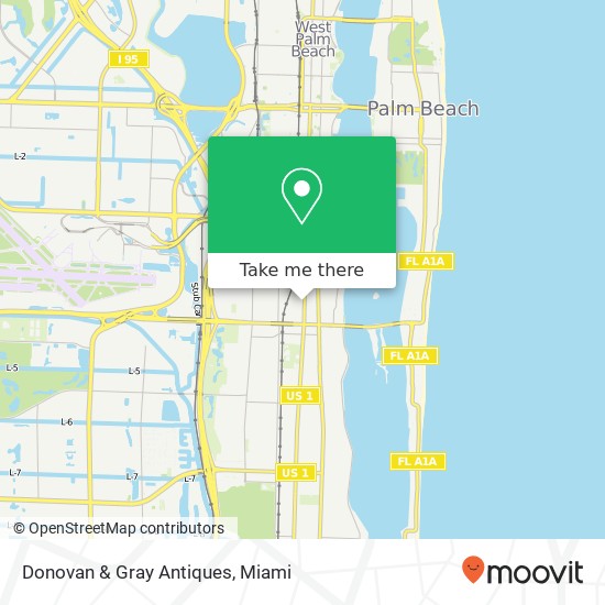 Mapa de Donovan & Gray Antiques, 3623 S Dixie Hwy West Palm Beach, FL 33405