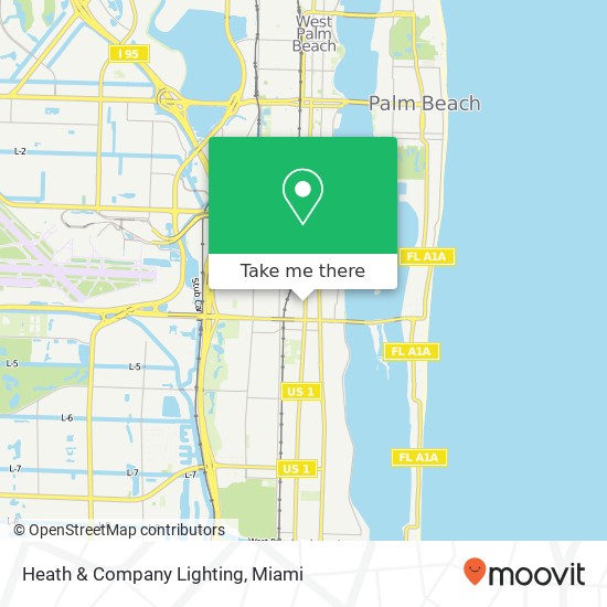 Mapa de Heath & Company Lighting, 3707 S Dixie Hwy West Palm Beach, FL 33405