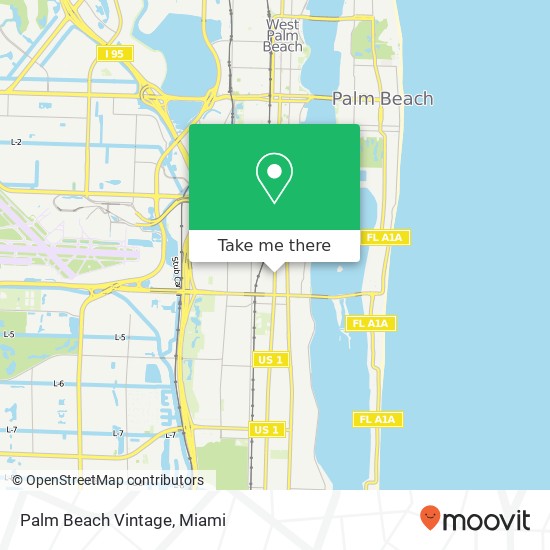 Mapa de Palm Beach Vintage, 3621 S Dixie Hwy West Palm Beach, FL 33405