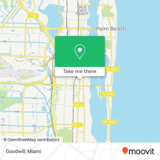 Mapa de Goodwill, 3622 S Dixie Hwy West Palm Beach, FL 33405